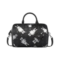 MCM Ella Boston Bag in Rabot Visetos Black Black