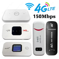 150Mbps 4G LTE WiFi Router Hotspot Pocket Mobile Router with Sim Card Slot Portable Modem Built-in Battery For Car Home Travel