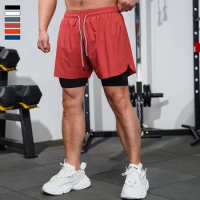Quick Dry Sports Pants Fitness Shorts With Inner Lining Three-Quarter Length Men Summer Running Athletics Marathon Training