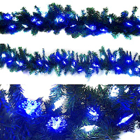 摩達客 9呎(270cm)聖誕裝飾樹藤條(藍白光雪花LED50燈串)簡易DIY組-可彎曲