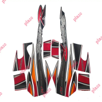 Striping body lis motor / stiker suzuki Shogun 110r 2003 Hitam-Merah
