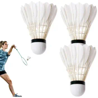 Badminton Shuttlecocks Feather 3pcs White Shuttlecock Feather Training Balls Duck Feather Badminton Shuttlecocks Highly Stable