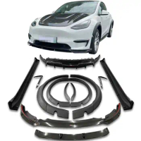 Carbon Fiber Car Body Kit For Tesla Model Y Bodykit Front Lip Side Skirts Rear Diffuser Spoiler