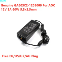 Genuine GA60SC2-1205000 12V 5A 60W 5.5x2.5mm AC Adapter For PHILIPS AOC Monitor Power Supply Charger