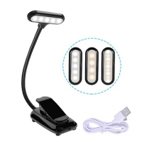 Reading Light Rechargeable USB Book Light Flexible Book Lamp Dimmer Table Desk Lamps Portable Clip Light LED Music Stand Lights