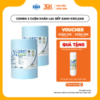 [Combo 2] Cuộn 200 tờ khăn giấy lau bếp xanh KRCLEAN 20x20cm - Khăn lau đa năng, siêu thấm hút, lau 