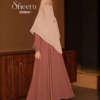 Sheera Daily Dress Terbaru Kekinian Bahan Calamary dengan Khiban Bahan Sabrina Anti UV by Larose Mos