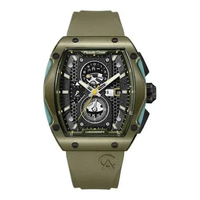 Alexandre Christie AC 6608 MC Jam Tangan Pria Chronograph Dial Green Rubber Strap