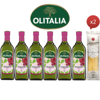 Olitalia奧利塔超值葡萄籽油禮盒組(1000mlx6瓶)+贈Molisana茉莉義大利直麵500gx2包)