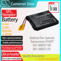CameronSino Battery for Garmin forerunner 910XT fits Garmin 361-00057-00 361-00057-01 GPS, Navigator battery 500mAh/1.85Wh 3.70V