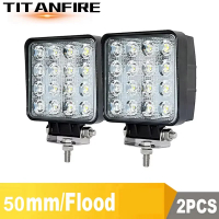 ไฟสปอต/ฟลัด LED ZK30 DS 4x4 สำหรับทำงาน 9-30V รถยนต์ 48W 6000LM 64W 8000LM ไฟ LED ออฟโรด สำหรับรถยนต