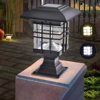【Pengiriman 24 jam】energi surya Lampu pilar Lampu dinding Penjagaan air di luar Lampu lapangan kelua