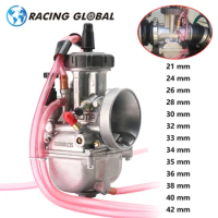 AlCON-Racing PWK Carburetor 21 24 26 28 30 32 33 34 35 36 38 40 42MM Universal For Keihin Racing Carburedor 2T 4T Engine