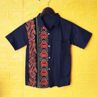Angelaco | Batik Gorga Anak Lengan Pendek | Batik Premium Etnik Gorga Batak GR3 12 tahun