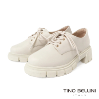 【TINO BELLINI 貝里尼】巴西進口厚底德比鞋FYCV003(白色)
