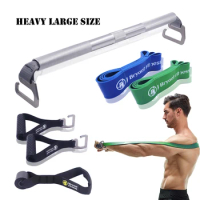 Heavy Duty Resistance Band Exercise Pilates Bar with e-type Hook Chest Back Body Workout Portable Fitness Home Kit Large Size