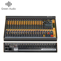 GAX-MV16 16 channel professional dj audio mixer with USB conference stage performance mixer