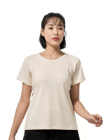 เสื้อยืดแขนสั้นผู้หญิง คอลเลคชั่น Lee Pink สีเบจ