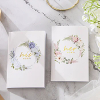 2pcs Wedding Vows Hand Books Paper Vow Notebook Bridal Wedding Supplies
