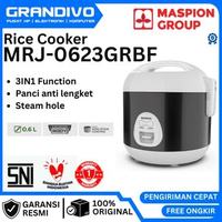 Rice Cooker MASPION MRJ-0623 GRBF Kapasitas 0.6 Liter | Steam hole, 3IN1 Function, Bodi Stainless St