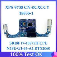 CXCCY 0CXCCY CN-0CXCCY FOR XPS 13 9700 Laptop Motherboard 18835-1 With SRJ8F I7-10875H CPU N18E-G1-65-A1 RTX2060 100% Tested OK