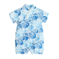 【Baby 童衣】任選 造型服 連身衣 日式浴衣 和服 滿印爬服 90049(海浪)