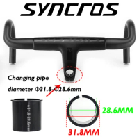 Syncros-Aero T800 Carbon Fiber Integrated Handlebar,Road Bike Bent Bar for Fork Clamp,80-110mmx380-440mm,RR1.0 Style,28.6mm,31.8