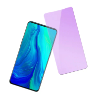 OPPO reno 十倍變焦 藍紫光9H玻璃鋼化膜手機保護貼(3入 reno十倍變焦保護貼 reno10X保護貼)