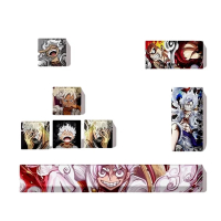 8 Pcs  Luffy Nika Gear 5 Keycaps Anime PBT R1 SHIFT Large Key Position Supplement Keycaps Mechanical