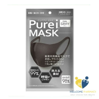 Purei MASK 高密合可水洗口罩3P/灰黑 一般口罩 原廠公司貨 唯康藥局