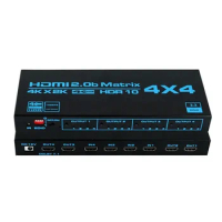HDR 10 4x4 HDMI Matrix 4K 60hz HDMI2.0 Switch Splitter 4 In 4 Out EDID Video Converter for PS5 PS4 Xbox Camera PC To TV Monitor