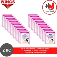 Soklin Softener Fine - Pink Putih 500 an [2 Renceng x 12 Sachet = 24 sachet] - Pelembut & Pewangi Pa