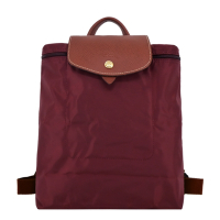 LONGCHAMP LE PLIAGE系列再生尼龍摺疊後背包(中/酒紅)