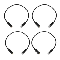 4X 3.5Mm Plug Jack To RJ9 For Iphone Headset To For Office Phone Adapter Cable