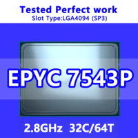 EPYC 7543P CPU 32C/64T 256M Cache 2.8GHz SP3 CPU Processor for LGA4094 Server Motherboard System on Chip (SoC) 100-000000341 1P