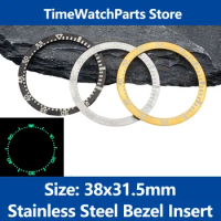 38mm Stainless Steel Bezel Insert Luminous Insert For SKX007 SKX009 SRPD Watch Cases Sapphire Crystal Seiko Watch Mod Replace