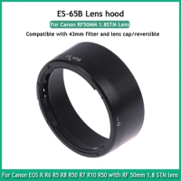 Camera Lens Hood ES-65B ES 65B Compatible with Canon RF 50mm F1.8 STM Lens for Canon EOS R RP Ra R3 R5 R6 R7 R10 R50 Reversible