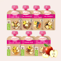 【BABYBIO】纖果泥-陽光生機蘋果隨身包6入組_口味任選_香蕉/草莓/藍莓/黑棗(寶寶果泥 水果泥 副食品)