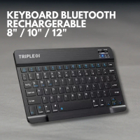 Bluetooth Wireless Keyboard 8 10 12 inch 3 in 1 for Komputer Laptop PC HP Tablet Silent Click Portab