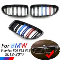 ABS Gloss Black Grille For BMW F06 Grand Coupe F12 Convertible F13 Coupe 6 Series M6 630i 640i 640d 650i 2-Lines Grills