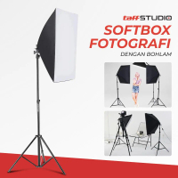 Alat Fotografi TaffSTUDIO Payung Softbox Reflektor Fotografi + Bohlam - SB-MS-B5070 - Black Viral