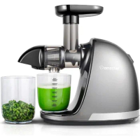 Masticating Juicer Machines, AMZCHEF Slow Cold Press Juicer with Reverse Function, High Juice Yield, Easy Clean