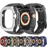 Ultra TPU Band &amp; Case for Apple Watch 49MM Sport Bumper Cover PC Bezel for IWatch Series Ultra2 Protector Frame Modification Kit