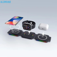 3 in 1 Wireless Charger Magnetic Foldable Charging Fast Charging Pad For iPhone 13 12 Pro Max X 8 Apple Watch 7 6 SE Airpods Pro