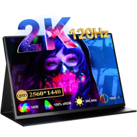 UPERFECT 2K 120Hz Portable Gaming Monitor 15.6” 2560x1440 QHD HDR IPS Display With HDMI USB C For PC Steam Deck XBOX PS5 Switch