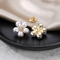 赫本小香風韓國氣質金屬質感胸針高級感精致珍珠胸花別針衣