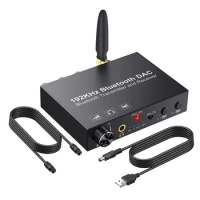 192KHz Bluetooth DAC Converter Wireless Audio Transmitter Receiver Digital Optical Coaxial to Analog Adapter for TV