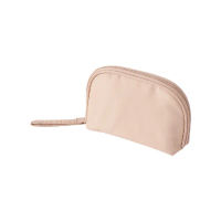 【MUJI 無印良品】聚酯纖維廣口化妝包(粉米.約13×3×9cm)