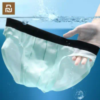 Xiaomi 3pcs Ice Silk Men's Seamless Ultra-thin Summer Breathable Men Triangle Underwear Solid Color Transparent Sexy Shorts New