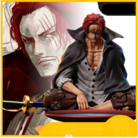 12cm One Piece Anime Figure Four Emperor Sitting The Shanks Action Figure PVC Figurine Collection Model Toys Gifts